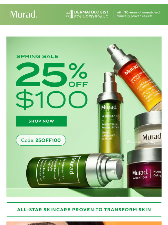 Fresh picks for spring! 25% off $100 continues