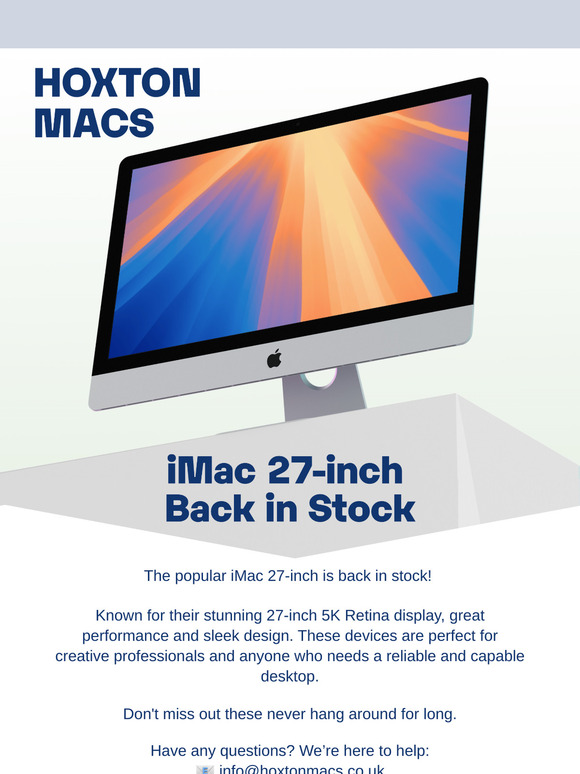 iMac 27-inch Back in Stock 🖥️