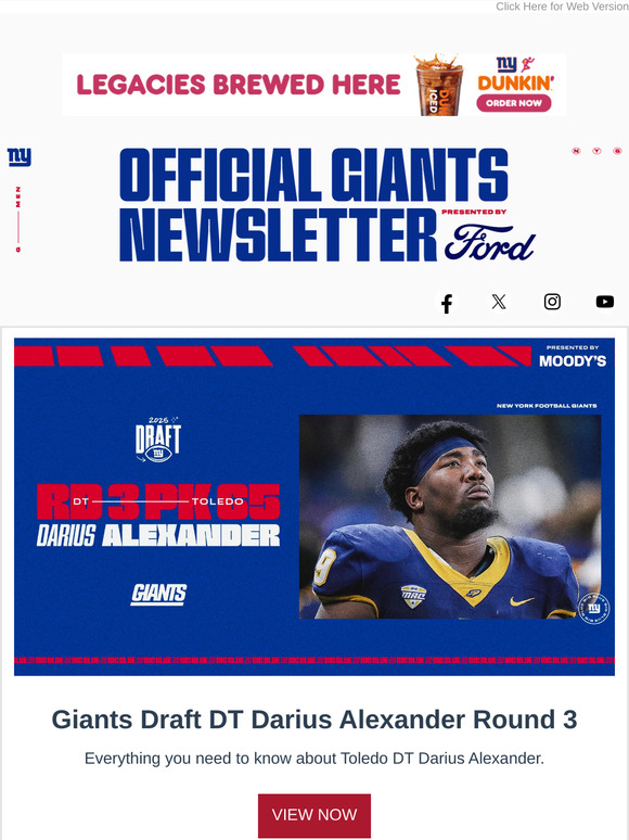 Giants draft DT Darius Alexander Round 3