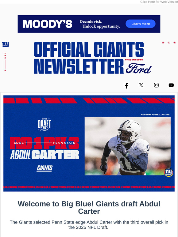 Giants draft Abdul Carter & Jaxson Dart in Round 1