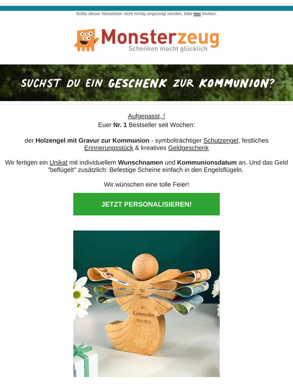 Den personalisierten Holzengel zur KOMMUNION verschenkt Ihr wie irre!! Bestes Erinnerungsstück!!