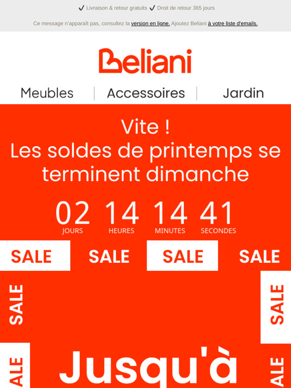 Vite ! Jusqu'à -50 % sur tout le site se termine dimanche