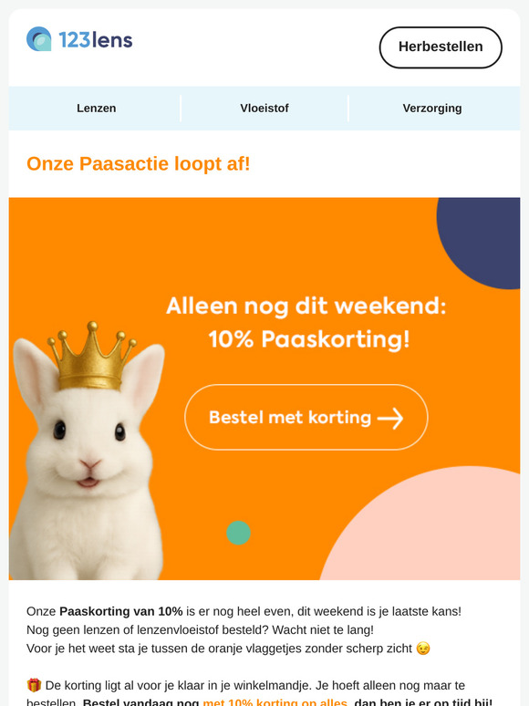 👑🫅Alleen dit weekend nog: 10% op al je lenzen!