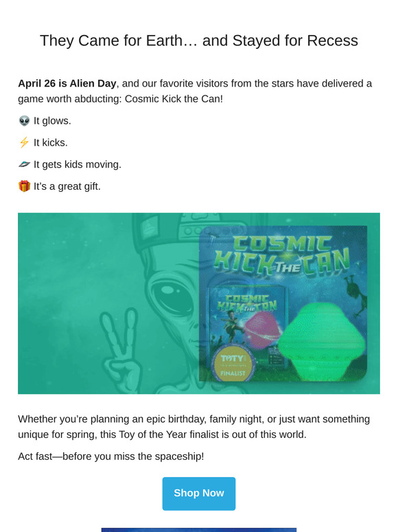 👽 An Alien Just Challenged You to Kick the Can