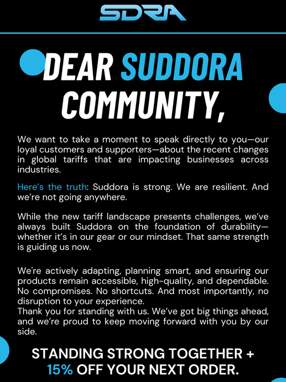 We’re Built to Last – A Message from Suddora