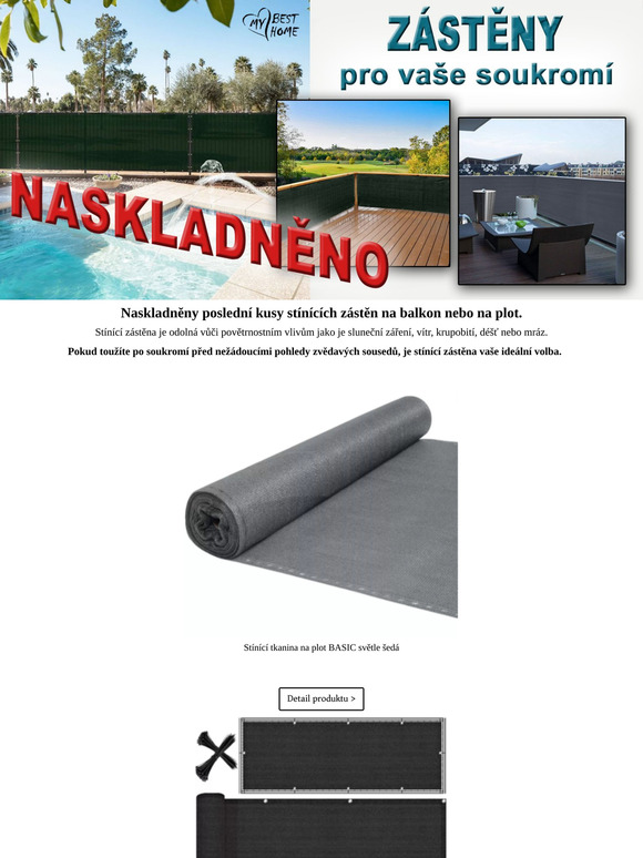 Naskladněny poslední balkonové a plotové zástěny