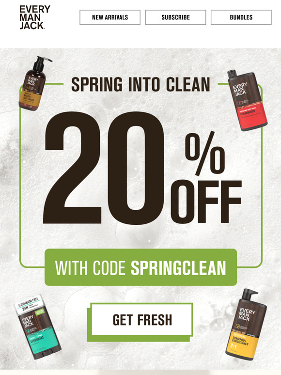 Spring into clean with 20% off