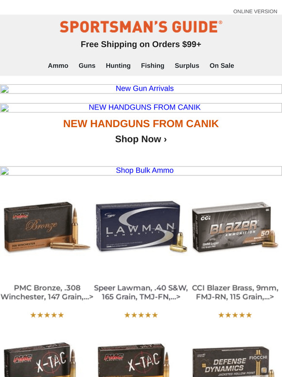 Sportsman's Guide Hot Drops New Canik Handguns Milled