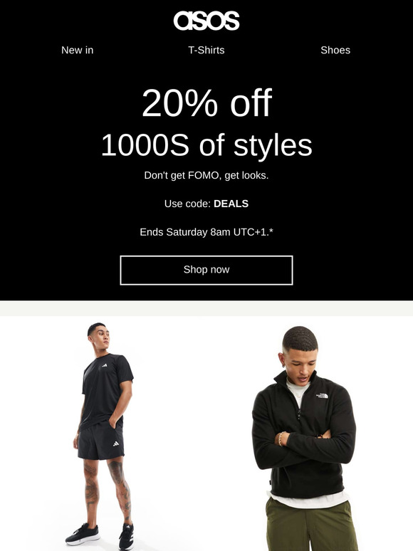 20% off 1000s of styles, incoming