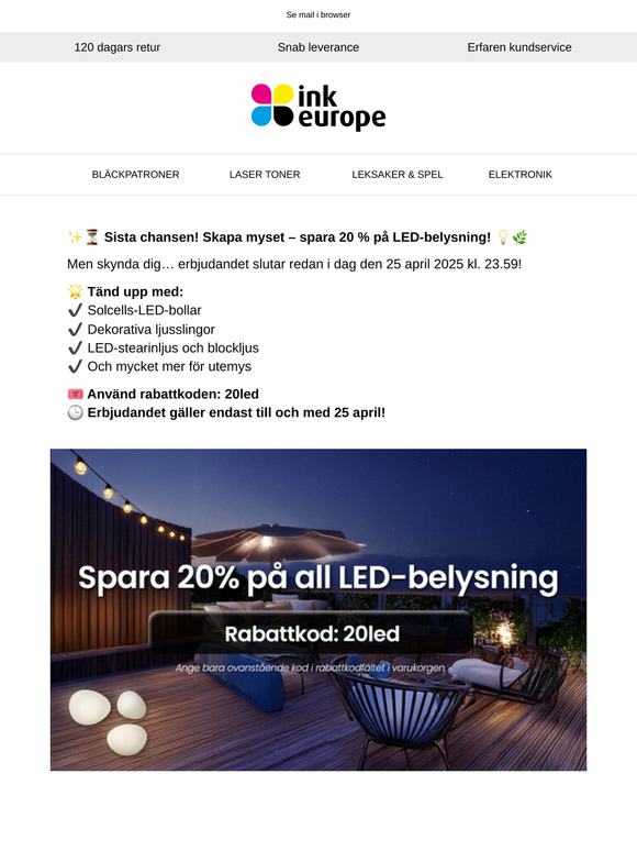 ✨⏳ Sista chansen! Skapa myset – spara 20 % på LED-belysning! 💡🌿