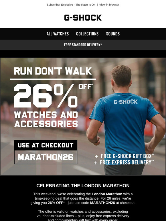 26% Off Watches & Accessories – Only This Marathon Weekend