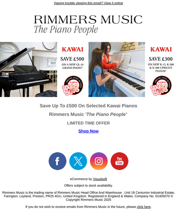 Save Up To £500 On Selected Kawai Pianos - Limited Time Offer