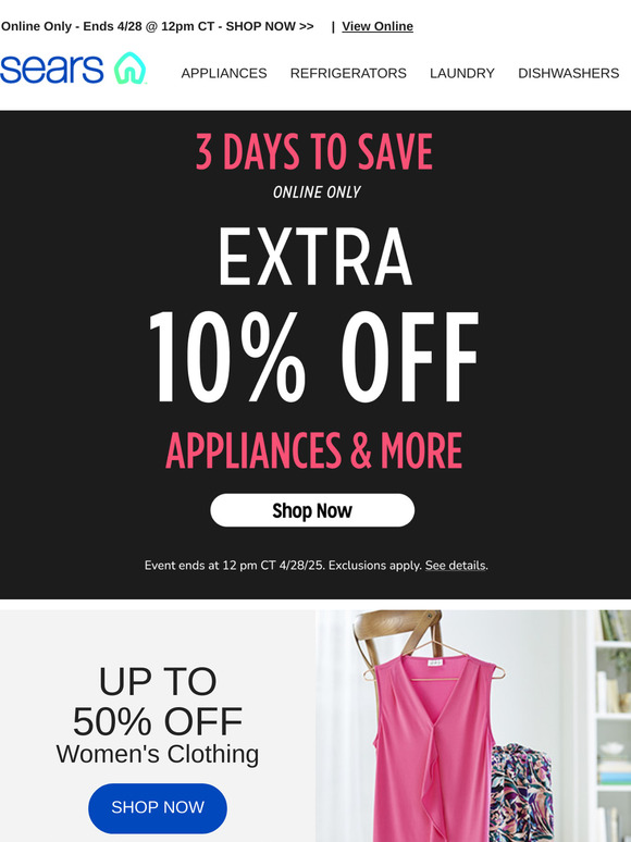 Don't Blink! 2 Days Left for Extra 10% Discount on Appliances & More