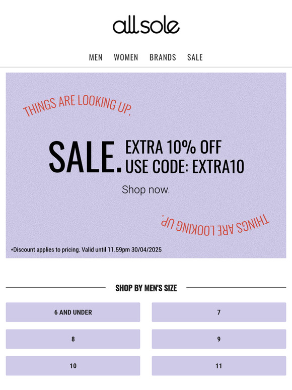 Extra 10% off sale has arrived...