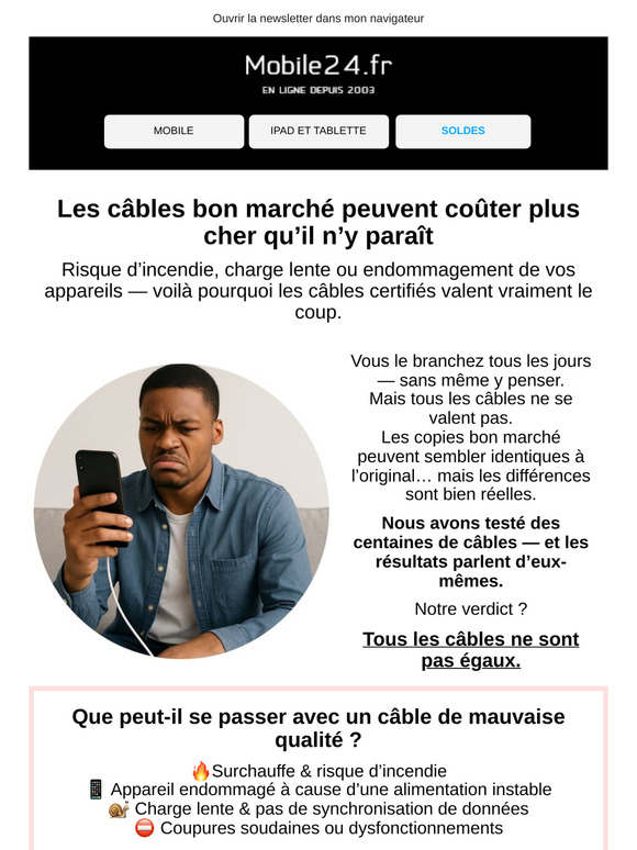 Votre câble peut cacher un vrai danger ⚠️