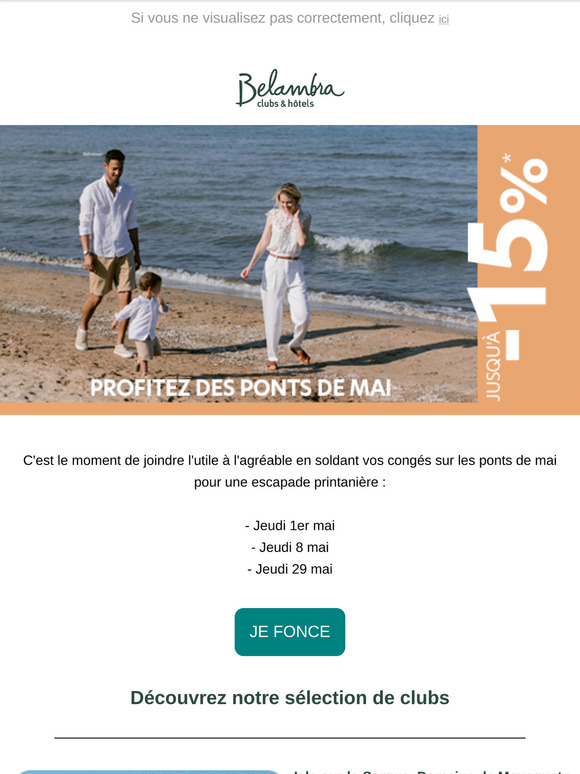 Ponts de Mai : profitez des beaux jours !