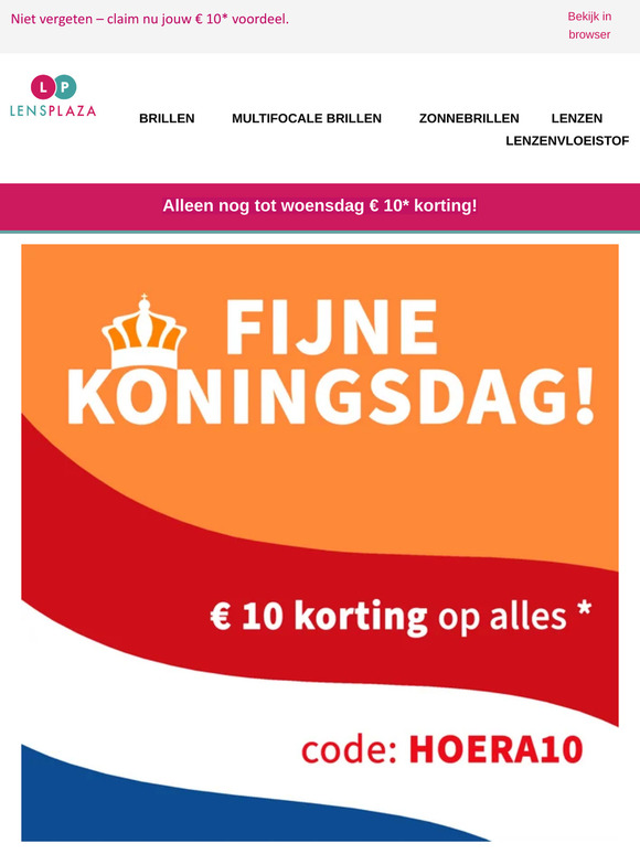 Alleen nog tot woensdag € 10* korting!