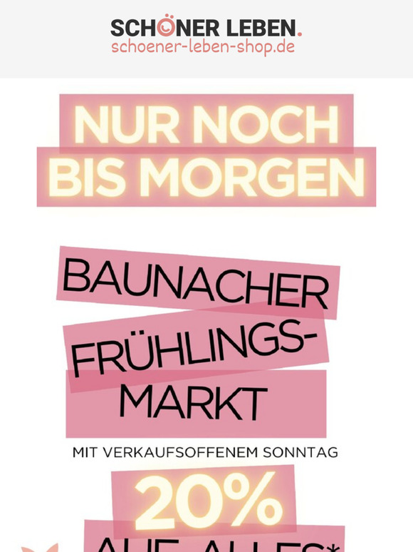 Nur noch bis morgen: 20% Rabatt & Verkaufsoffener Sonntag 🛍️
