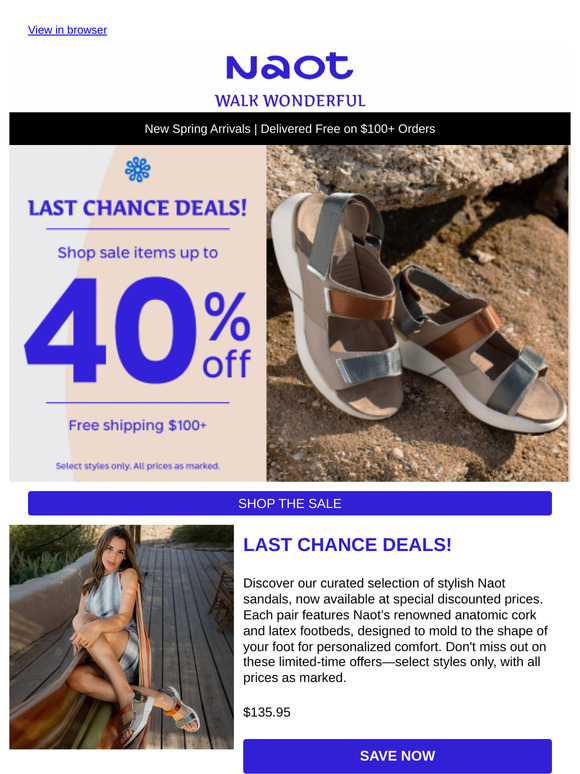 ⏳ Last Chance: Up to 40% Off Sandals!
