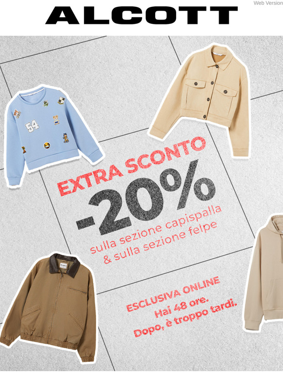 EXTRA -20% su CAPISPALLA e FELPE ⭐ Go for it!