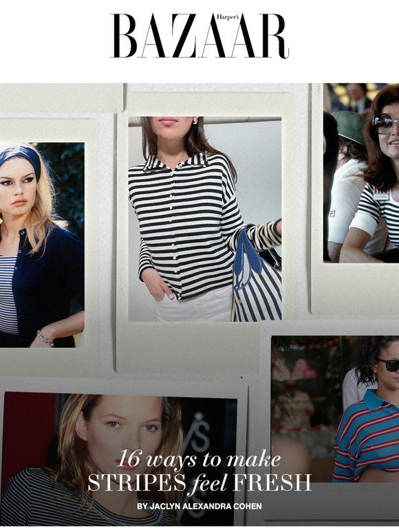 Classic striped shirt with V-neck for women | Harper