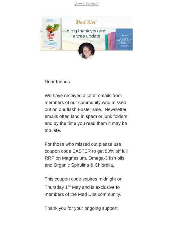 REMINDER: Extended Half Price Easter Sale