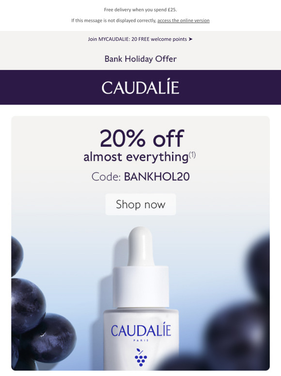 Bank Holiday: 20% off (almost) everything ✨