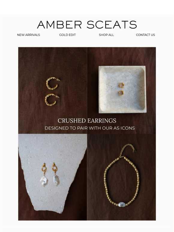 New Crushed Gold Earrings