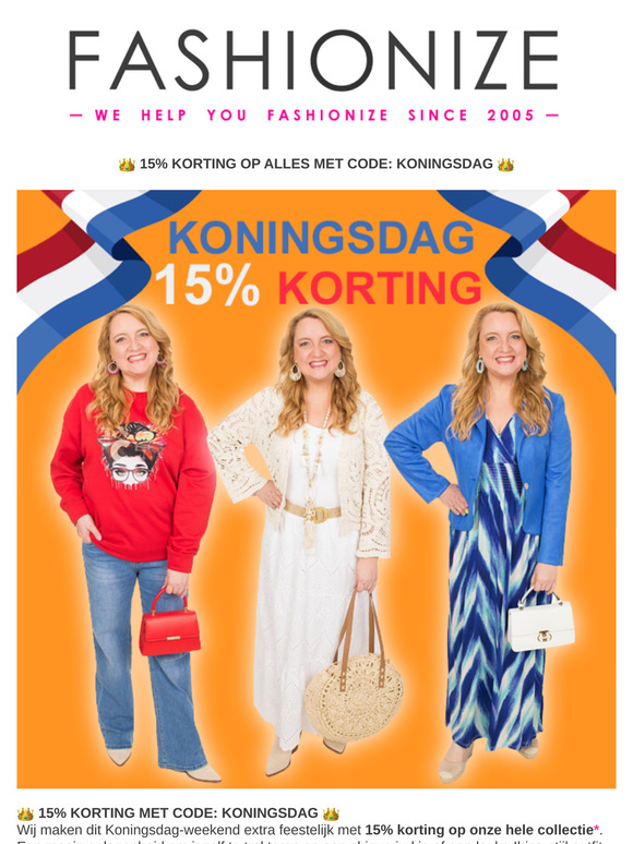 15% KORTING met code KONINGSDAG👑