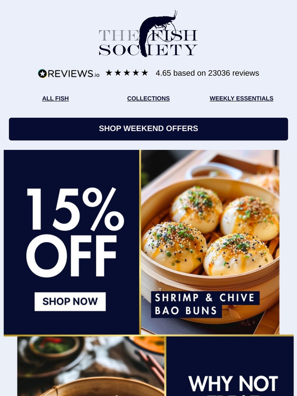 15% OFF Our Best Selling Dim Sum Dumplings & Bao Buns 🥟