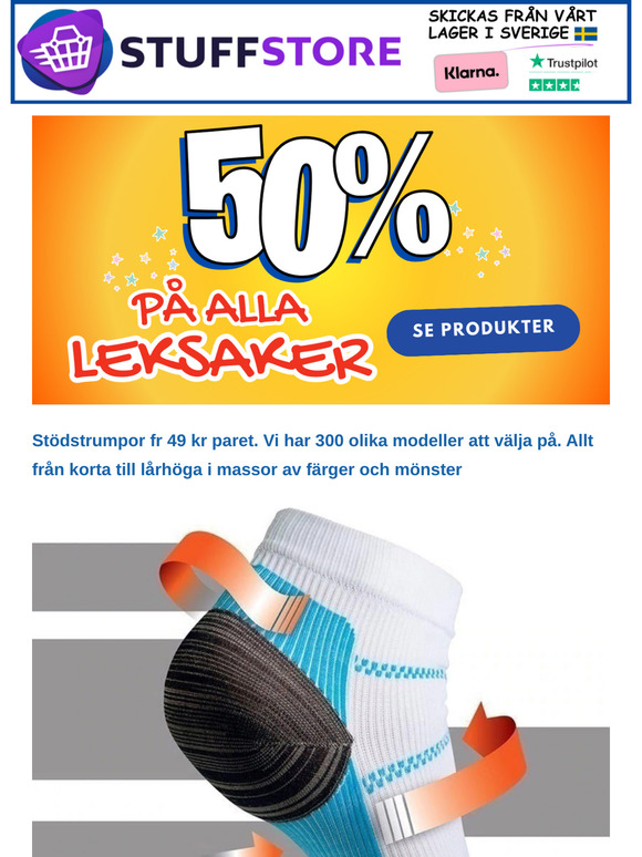Stödstrumpor fr 49 kr 😍 50% på leksaker 💥 50% på hem&fritid
