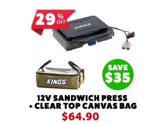 12V Travel Sandwich Press + Clear Top Canvas Bag