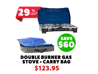Double Burner Gas Stove + Double Burner Gas Stove Carry Bag