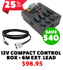12V Compact Control Box + Solar Extension Lead - 6 Metre