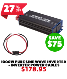 1000W Pure Sine Wave Inverter + Inverter Power Cables