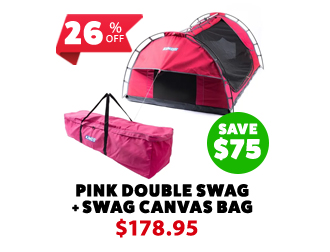 Pink Double Swag + Deluxe Double Swag Pink Canvas Bag