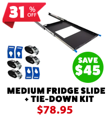 Fridge Slide - Medium + Fridge Tie-Down Kit (4-Pack)