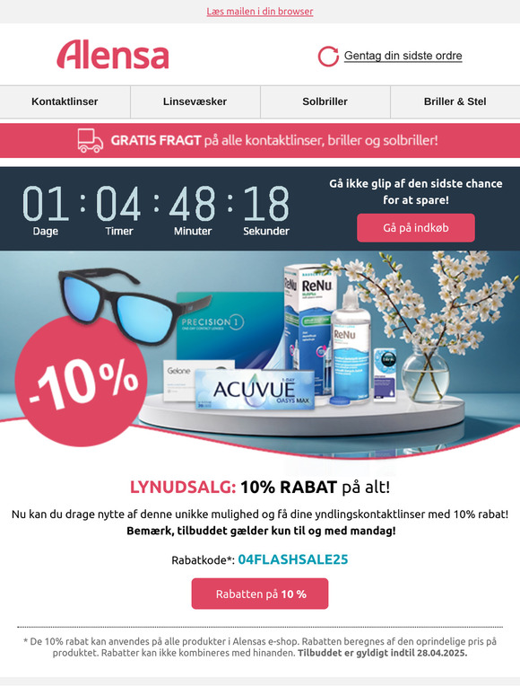 Sidste udkald: Få 10% rabat på hele dit køb.
