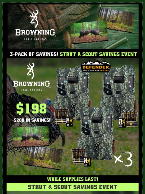 In Case You Missed It...3-Pack Savings Strut & Scout from Browning Trail Cameras