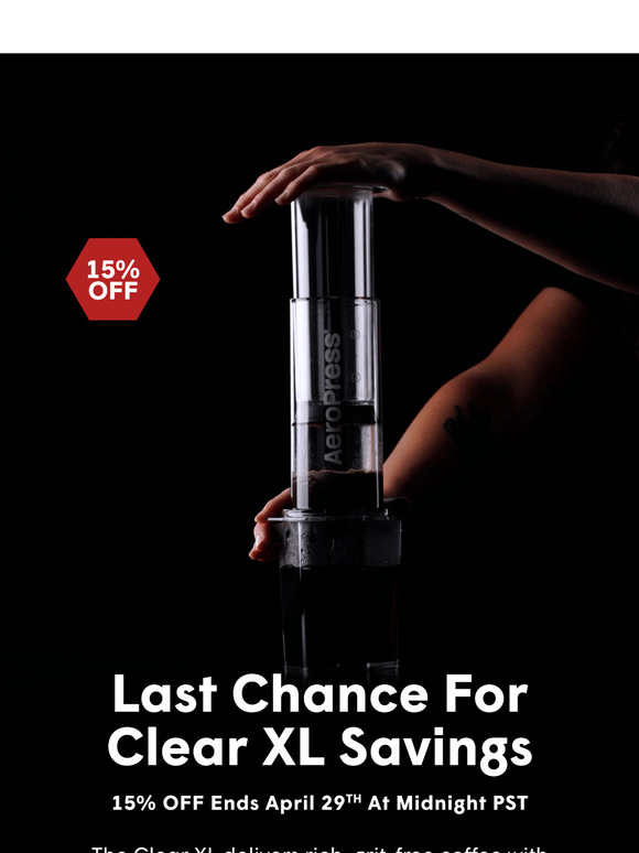 Don’t Miss 15% Off AeroPress Clear XL ☕