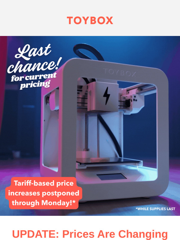 🚨 Last Chance for pre-tariff Pricing - Current Pricing Extended Through Monday!