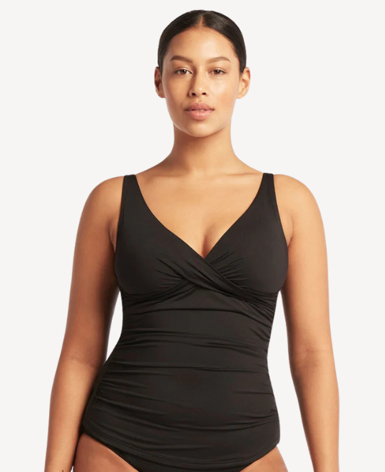 Essentials Cross Front Multifit Tankini Top