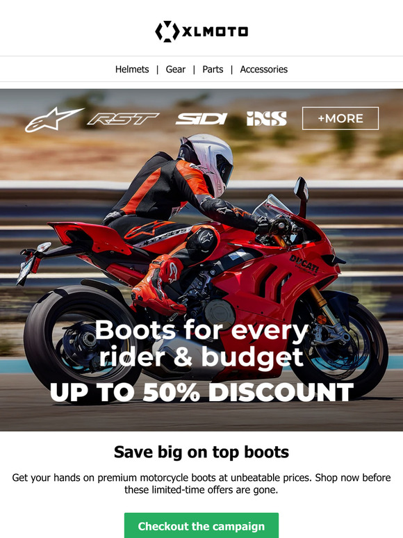 Hurry! Top MC boots up to 50% off