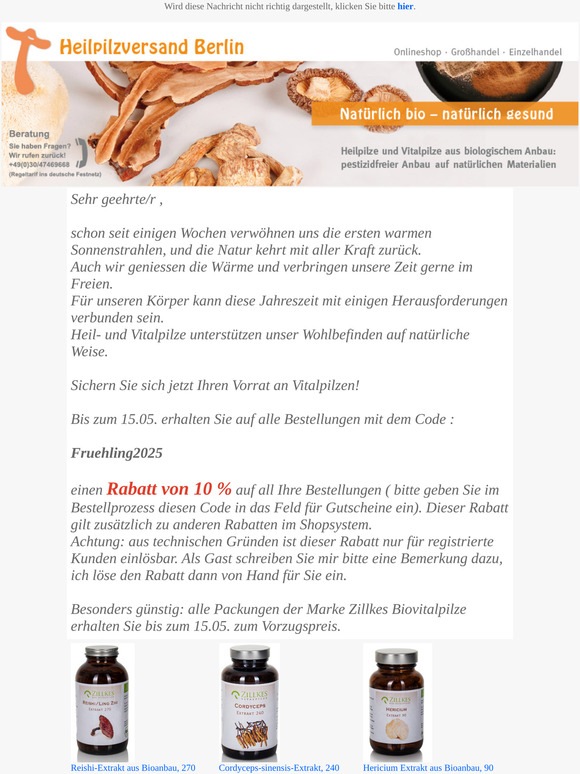 Mit Vitalpilzen in den Winter- große Rabattaktion 🍄