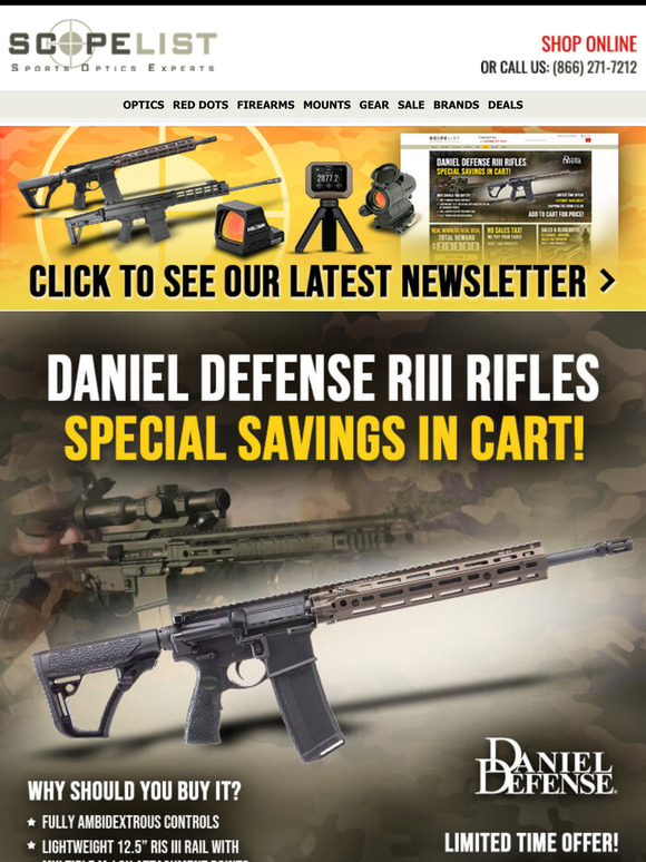 Save Big on Daniel Defense + Top Rifles from Geissele, Sig Sauer, and More!