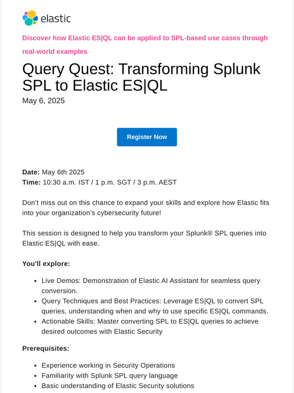 Don’t miss out: Master SPL to Elastic ES|QL Query Conversion!