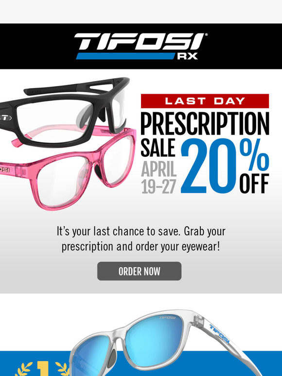 Last Day of Tifosi's Rx Sale