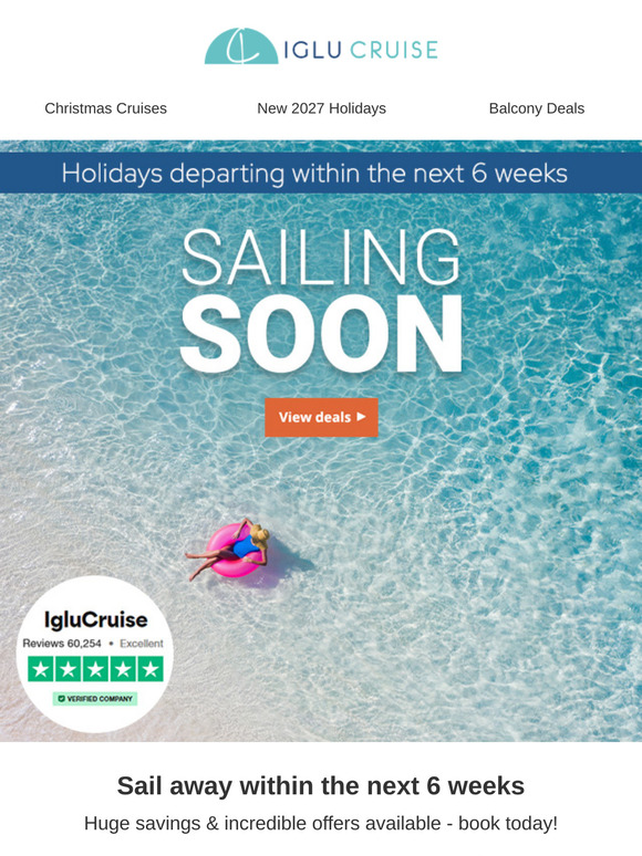 Set sail soon with our top holidays