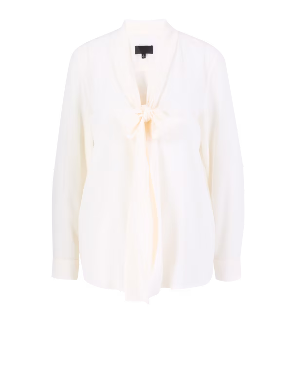 Seidenbluse 'Angelique' mit Lavallière-Kragen Crème