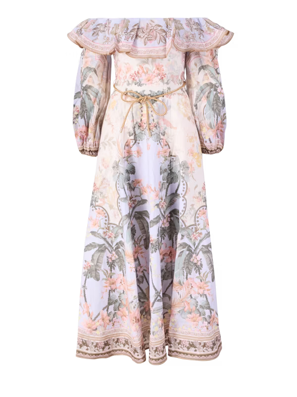 Leinen-Midikleid 'Wylie' mit Gürtel Multi